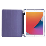 Apple iPad 9.7 2018 (6.Nesil) Kılıf Tri Folding Kalem Bölmeli Standlı Kılıf Mor