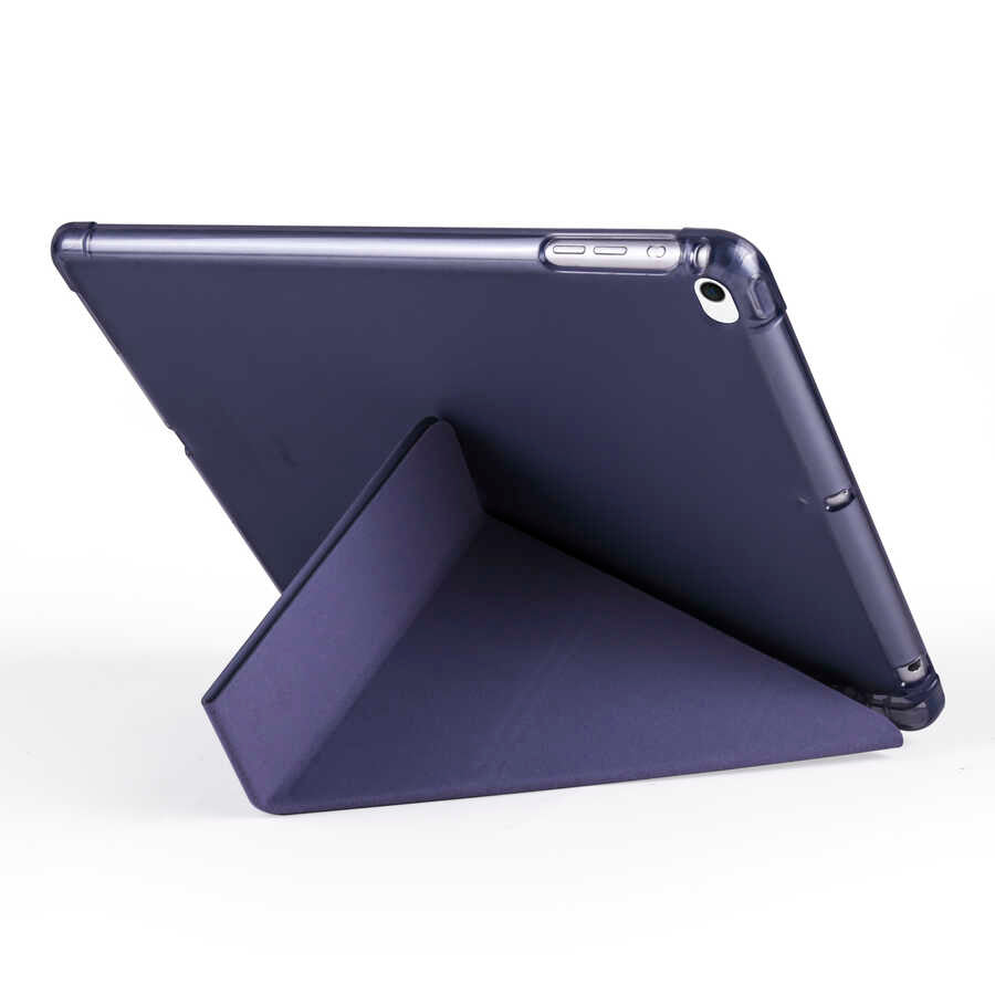 Apple iPad 9.7 2018 (6.Nesil) Kılıf Tri Folding Kalem Bölmeli Standlı Kılıf Açık Yeşil