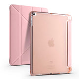 Apple iPad 9.7 2018 (6.Nesil) Kılıf Tri Folding Kalem Bölmeli Standlı Kılıf Rose Gold
