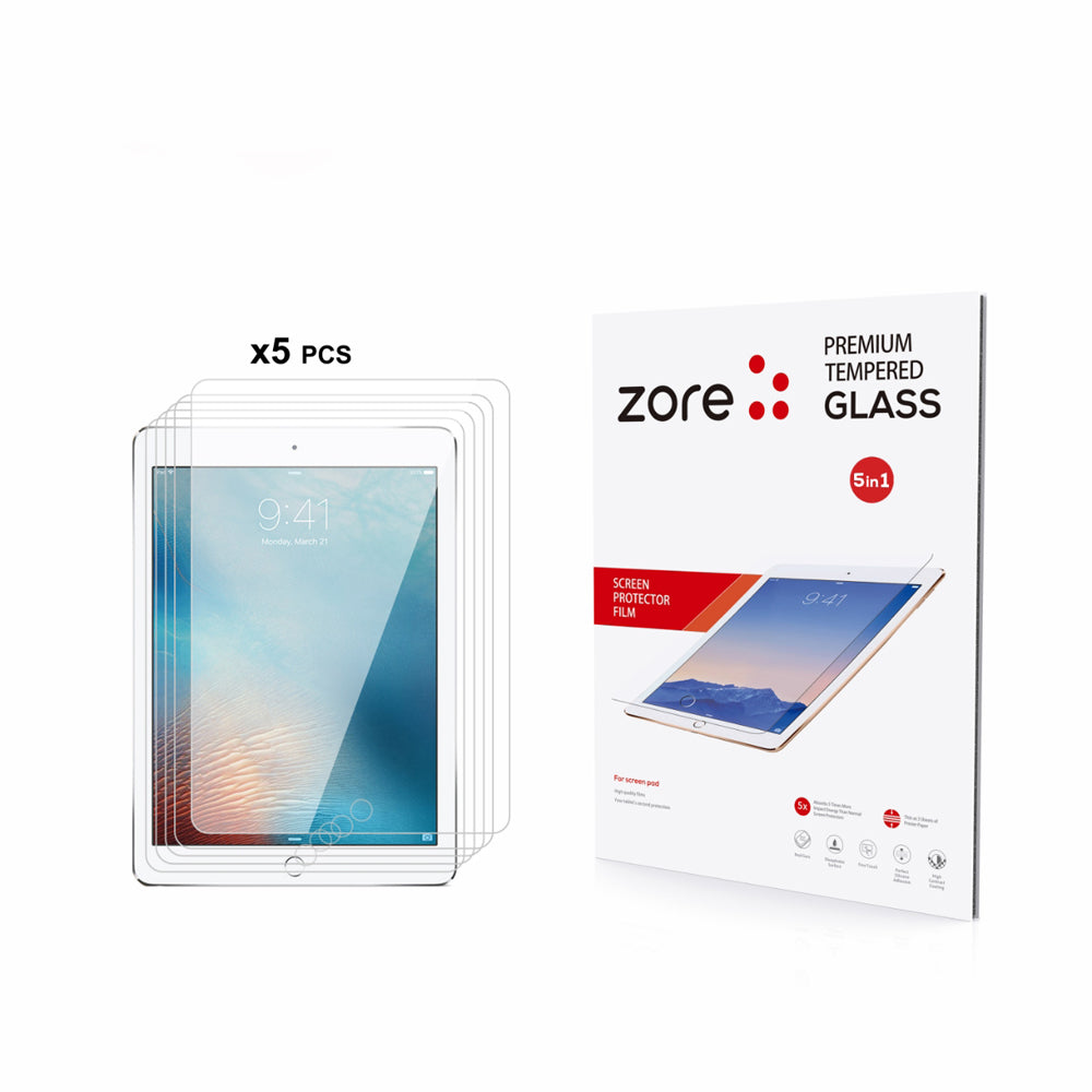 Apple iPad 9.7 2018 (6.Nesil) 5in1 Tablet Temperli Cam Ekran Koruyucu Şeffaf