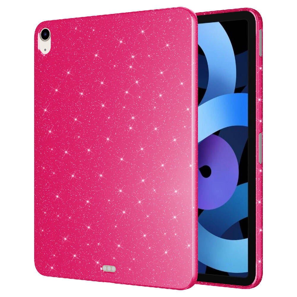 Apple iPad Air 10.9 2022 (5 Nesil) Simli Parlak Görünümlü Tablet Koton Kılıf Siyah
