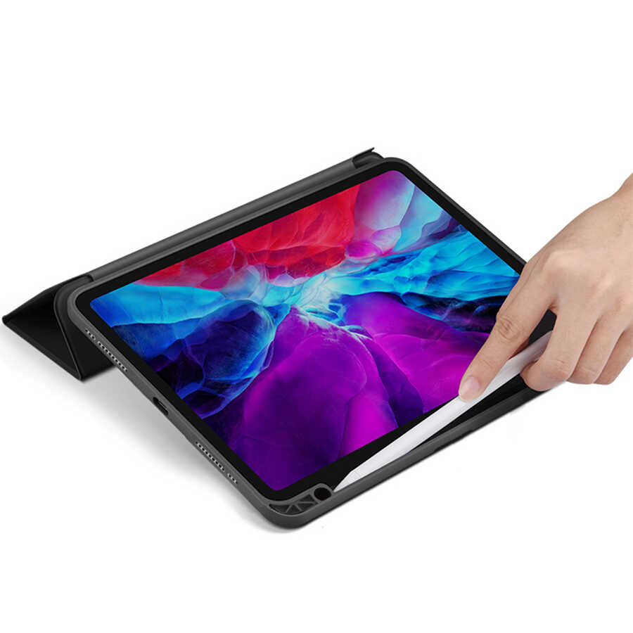 Apple iPad Air 10.9 2022 (5.Nesil) Kılıf Nort Arkası Şeffaf Standlı Kılıf Lacivert
