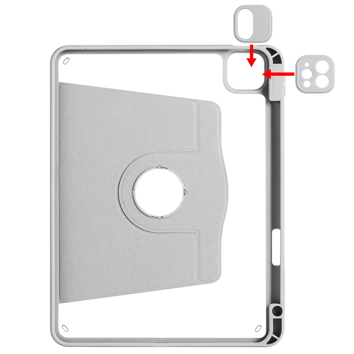 Apple iPad Air 10.9 2022 (5.Nesil) Kılıf Termik Kalem Bölmeli Dönebilen Standlı Kılıf Lila
