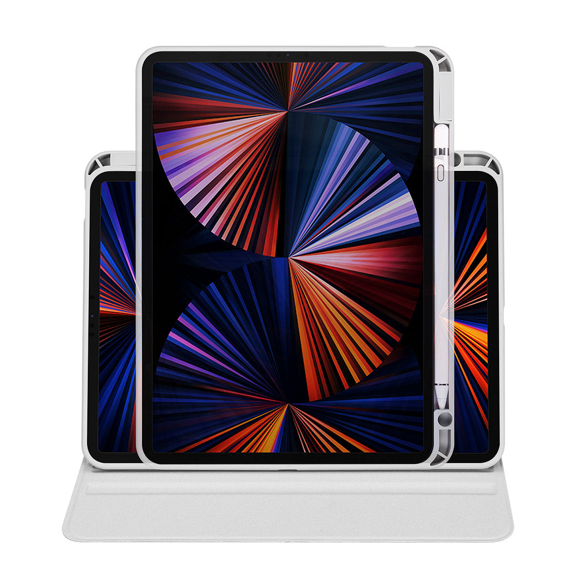 Apple iPad Air 10.9 2022 (5.Nesil) Kılıf Termik Kalem Bölmeli Dönebilen Standlı Kılıf Gri