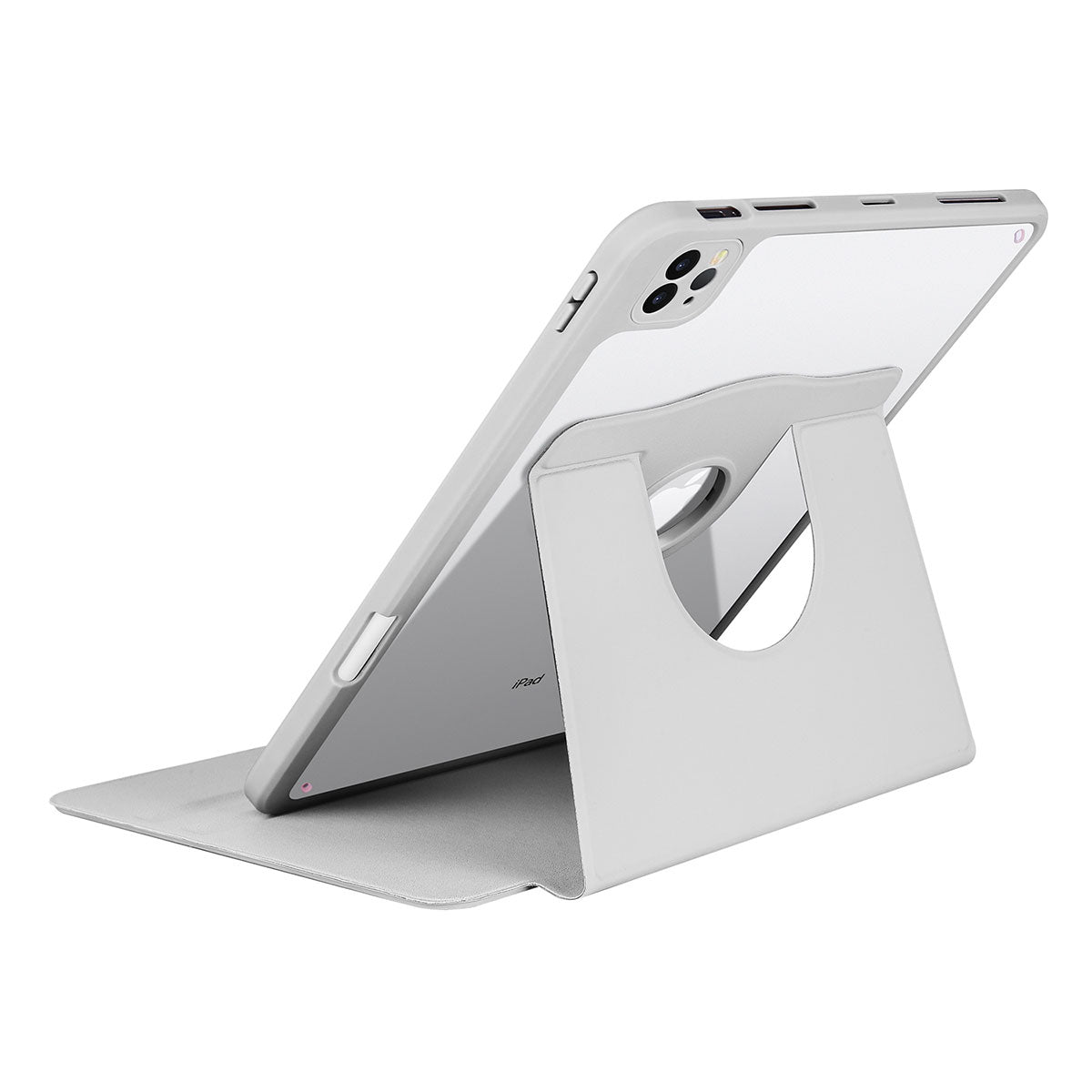 Apple iPad Air 10.9 2022 (5.Nesil) Kılıf Termik Kalem Bölmeli Dönebilen Standlı Kılıf Mavi
