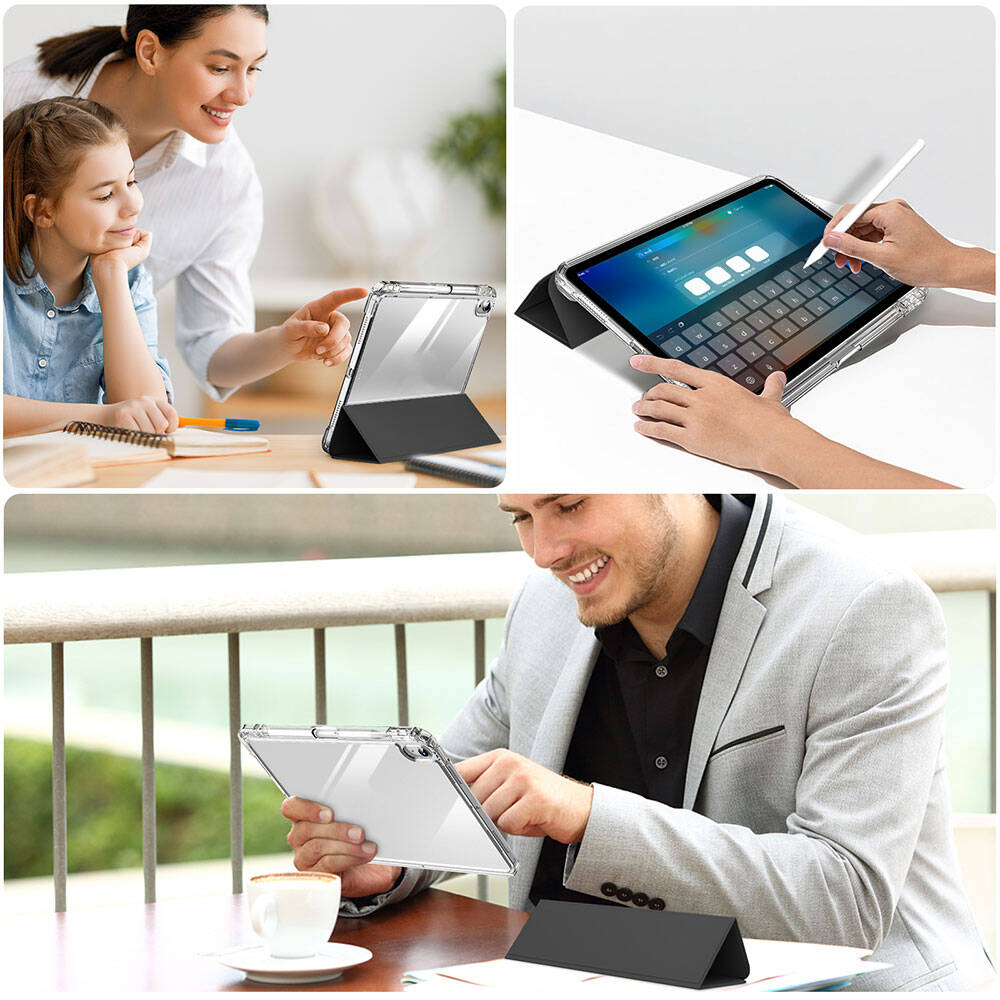 Apple iPad Air 11 2024 Kılıf Magnetik Ayrılabilen Airbagli Zore Sliding Tablet Kılıfı Mor