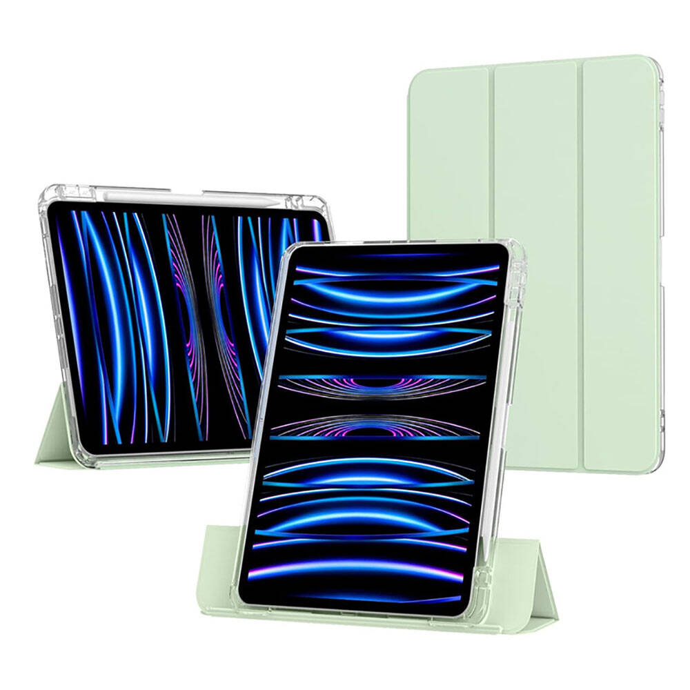 Apple iPad Air 11 2024 Kılıf Magnetik Ayrılabilen Airbagli Zore Sliding Tablet Kılıfı Mor
