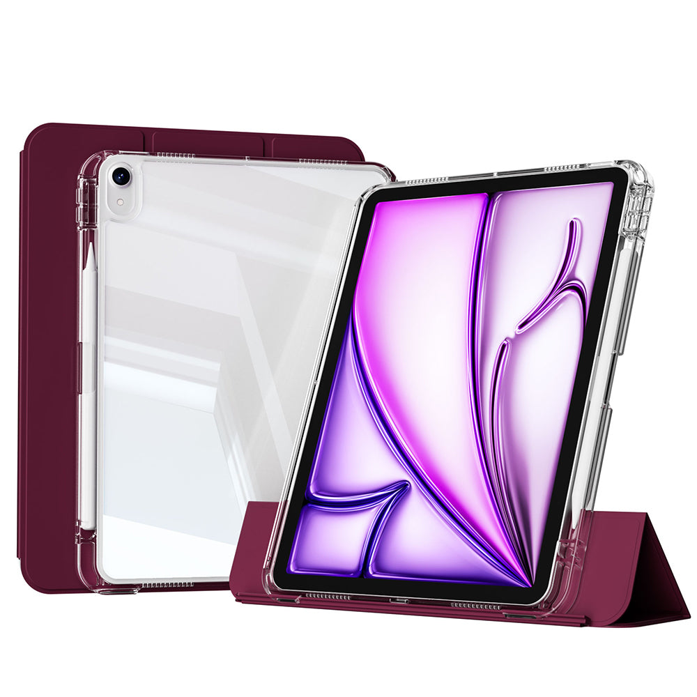 Apple iPad Air 11 2024 Kılıf Magnetik Ayrılabilen Airbagli Zore Sliding Tablet Kılıfı Mor