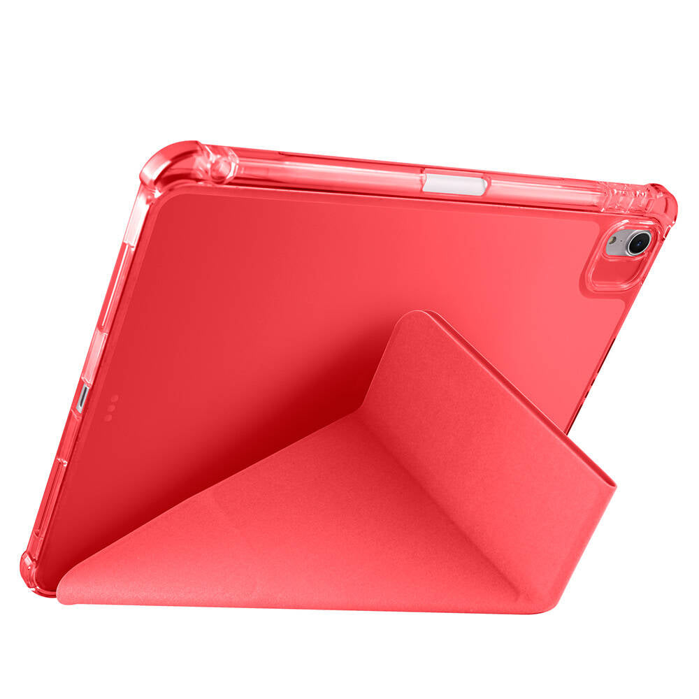 Apple iPad Air 11 2024 Kılıf Tri Folding Kalem Bölmeli Standlı Kılıf Rose Gold