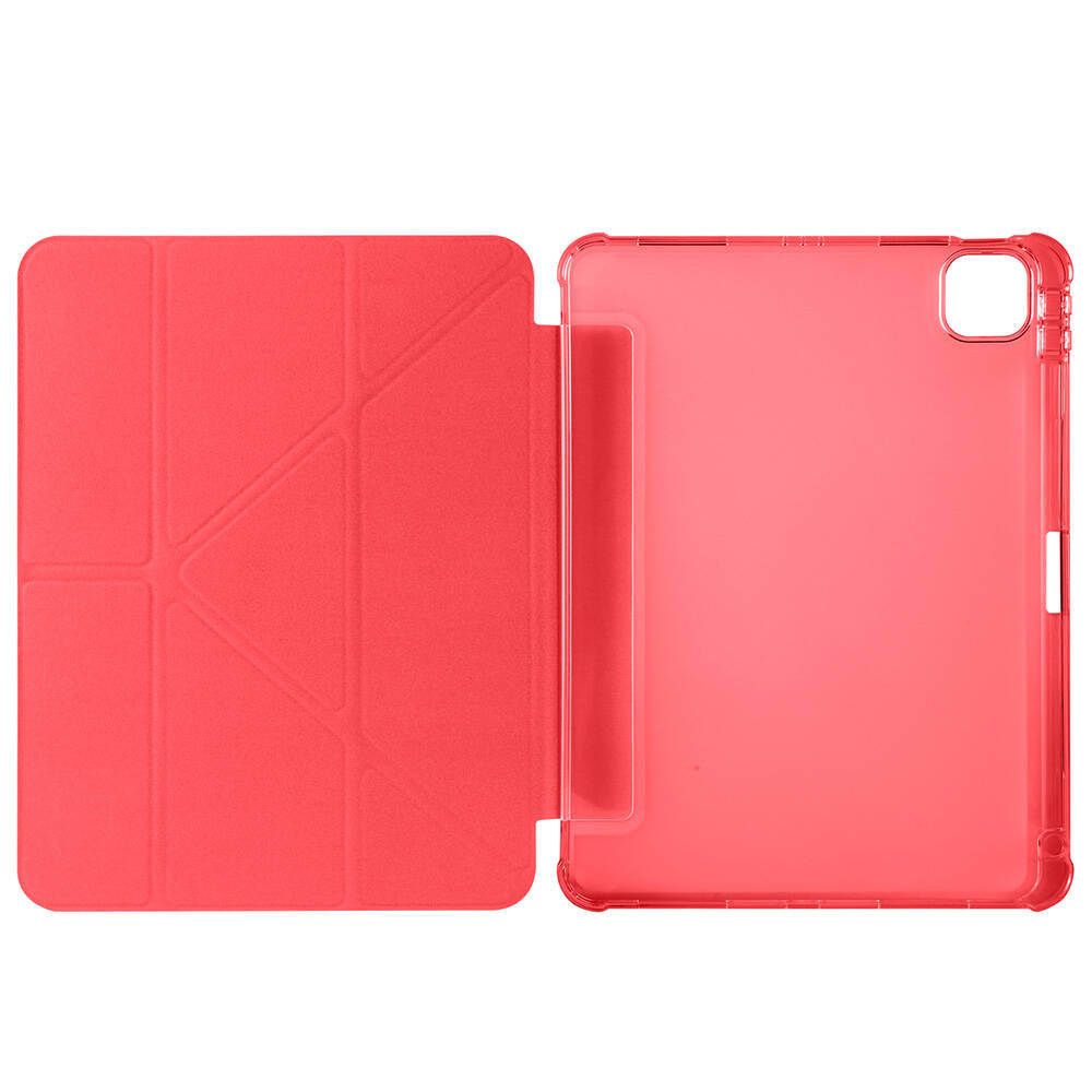 Apple iPad Air 11 2024 Kılıf Tri Folding Kalem Bölmeli Standlı Kılıf Rose Gold