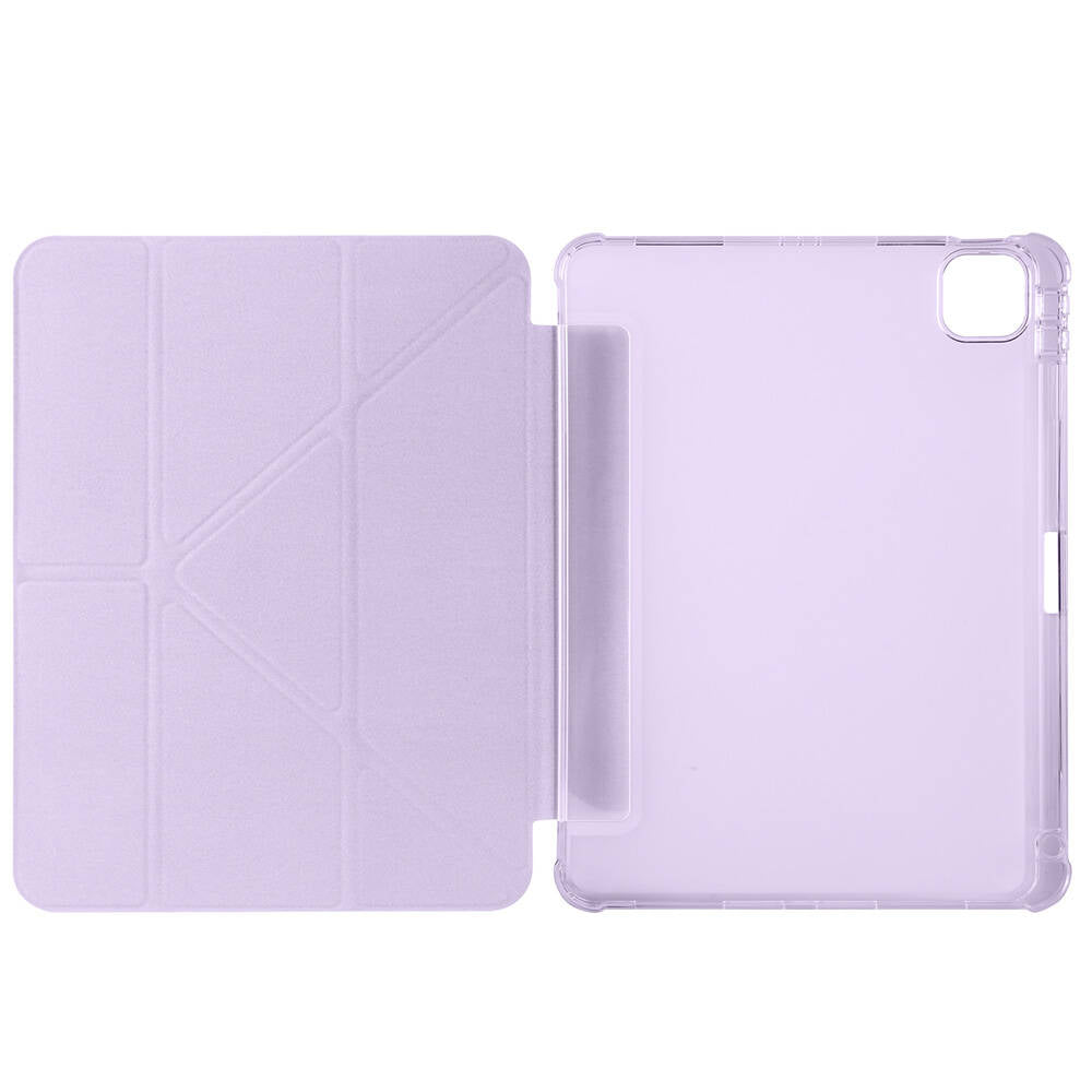 Apple iPad Air 11 2024 Kılıf Tri Folding Kalem Bölmeli Standlı Kılıf Rose Gold
