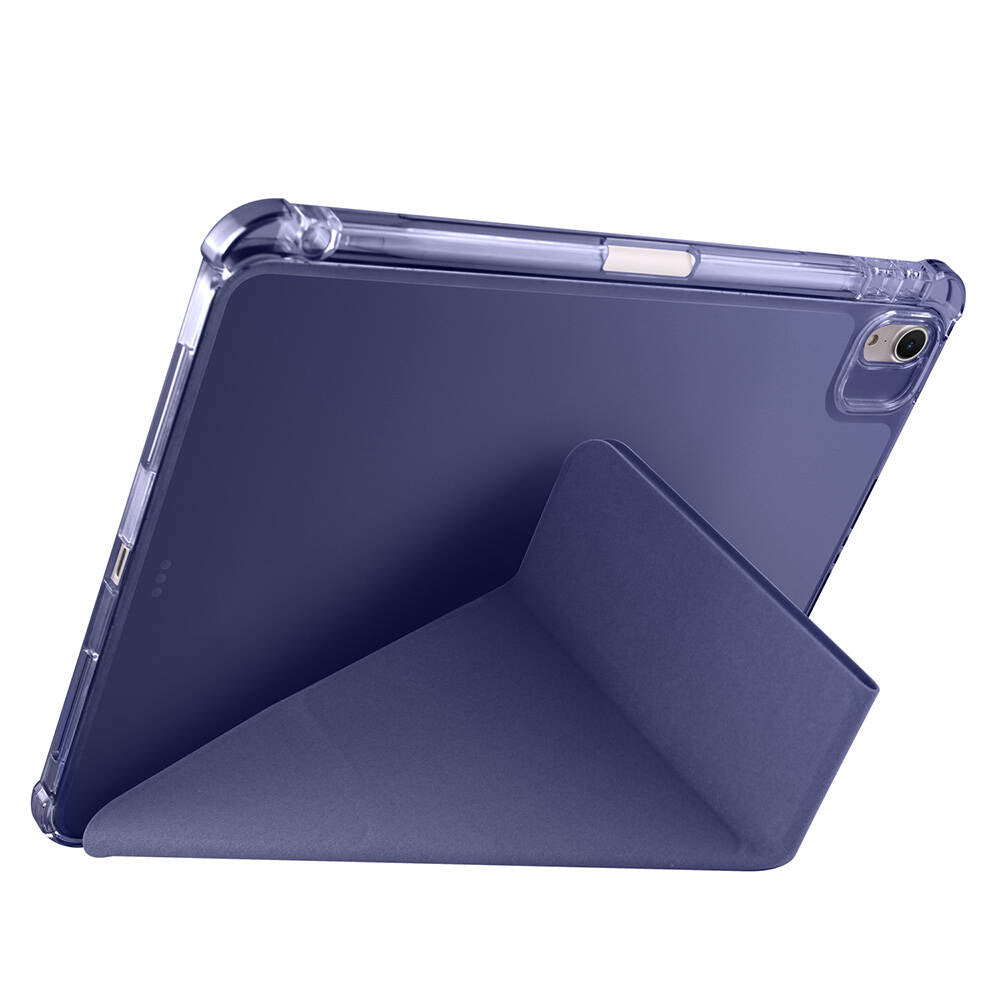 Apple iPad Air 11 2024 Kılıf Tri Folding Kalem Bölmeli Standlı Kılıf Gold