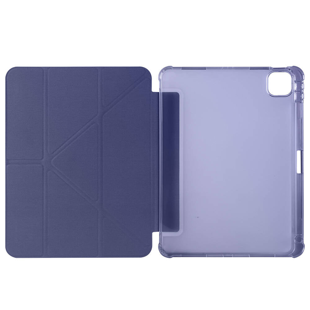 Apple iPad Air 11 2024 Kılıf Tri Folding Kalem Bölmeli Standlı Kılıf Rose Gold
