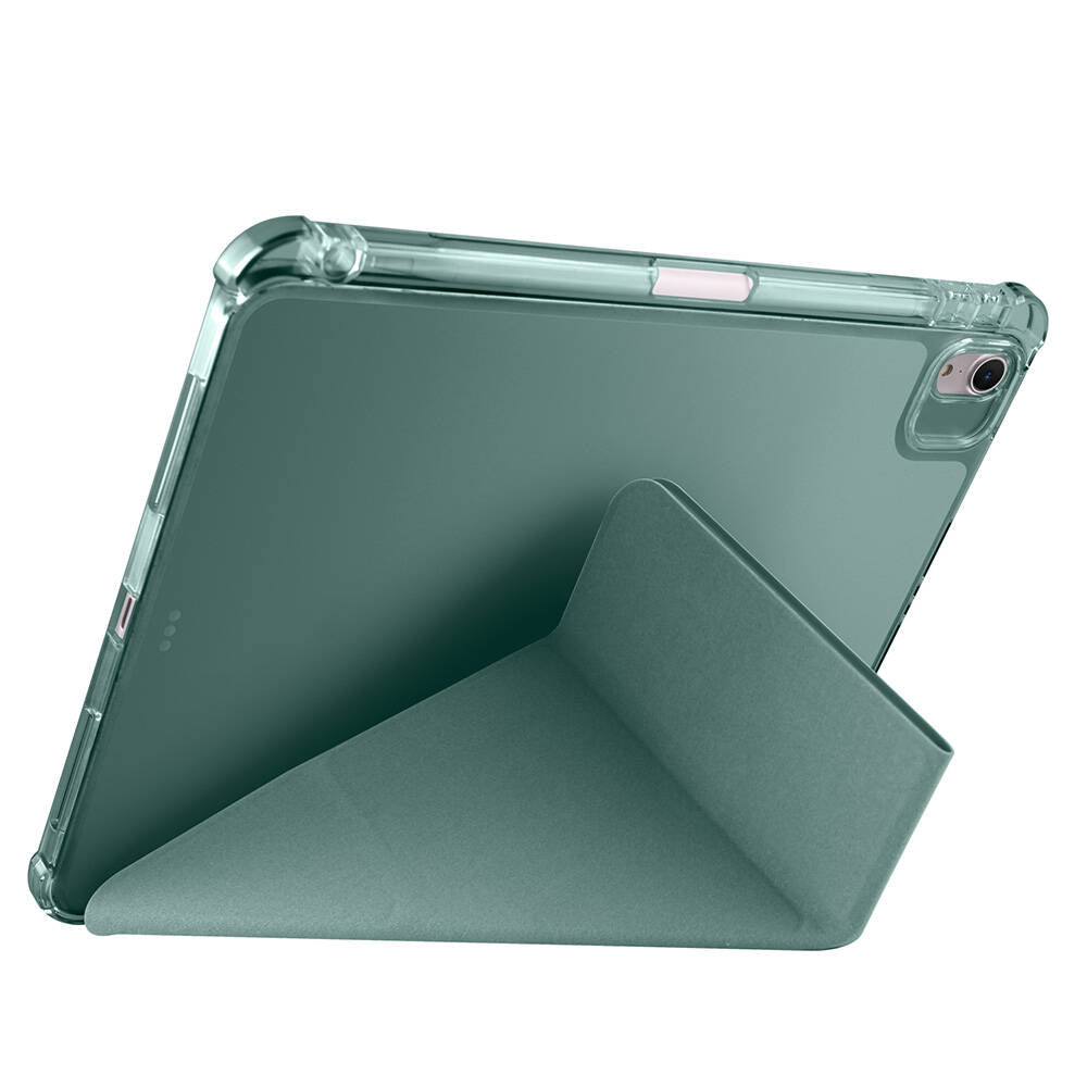 Apple iPad Air 11 2024 Kılıf Tri Folding Kalem Bölmeli Standlı Kılıf Rose Gold