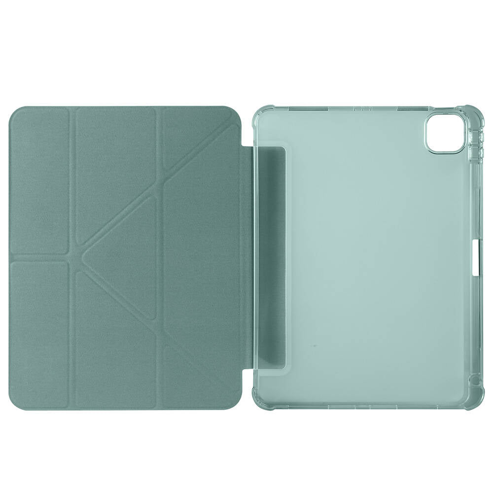 Apple iPad Air 11 2024 Kılıf Tri Folding Kalem Bölmeli Standlı Kılıf Rose Gold
