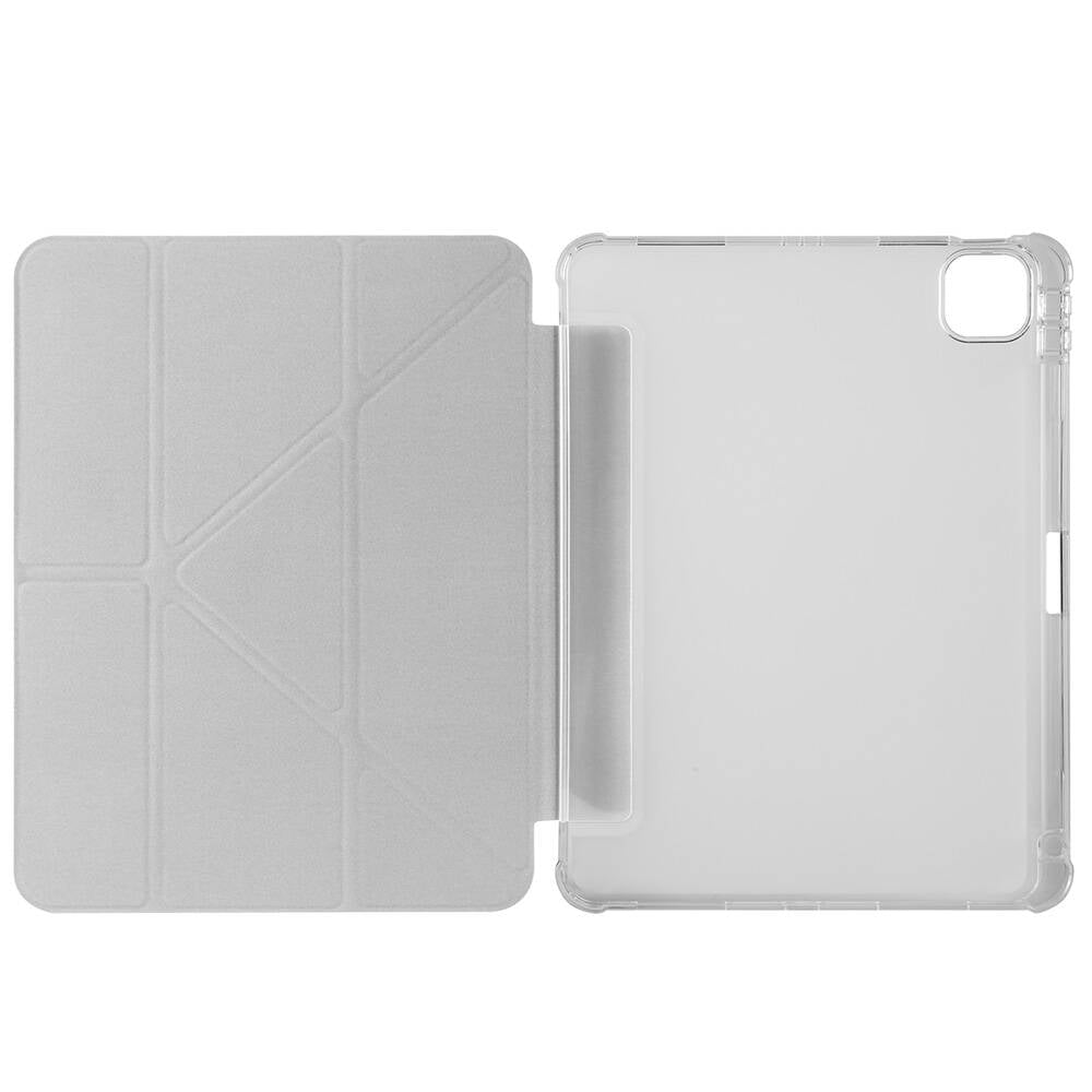Apple iPad Air 11 2024 Kılıf Tri Folding Kalem Bölmeli Standlı Kılıf Rose Gold