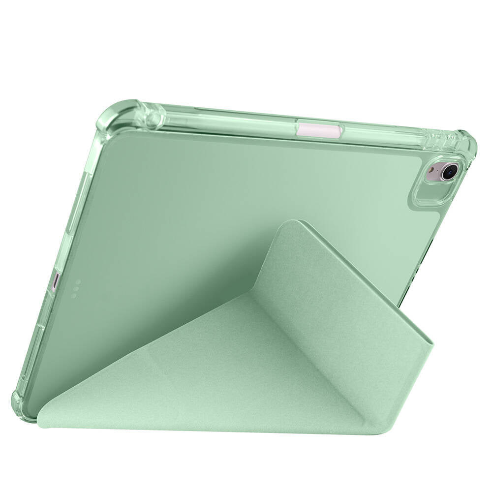 Apple iPad Air 11 2024 Kılıf Tri Folding Kalem Bölmeli Standlı Kılıf Rose Gold