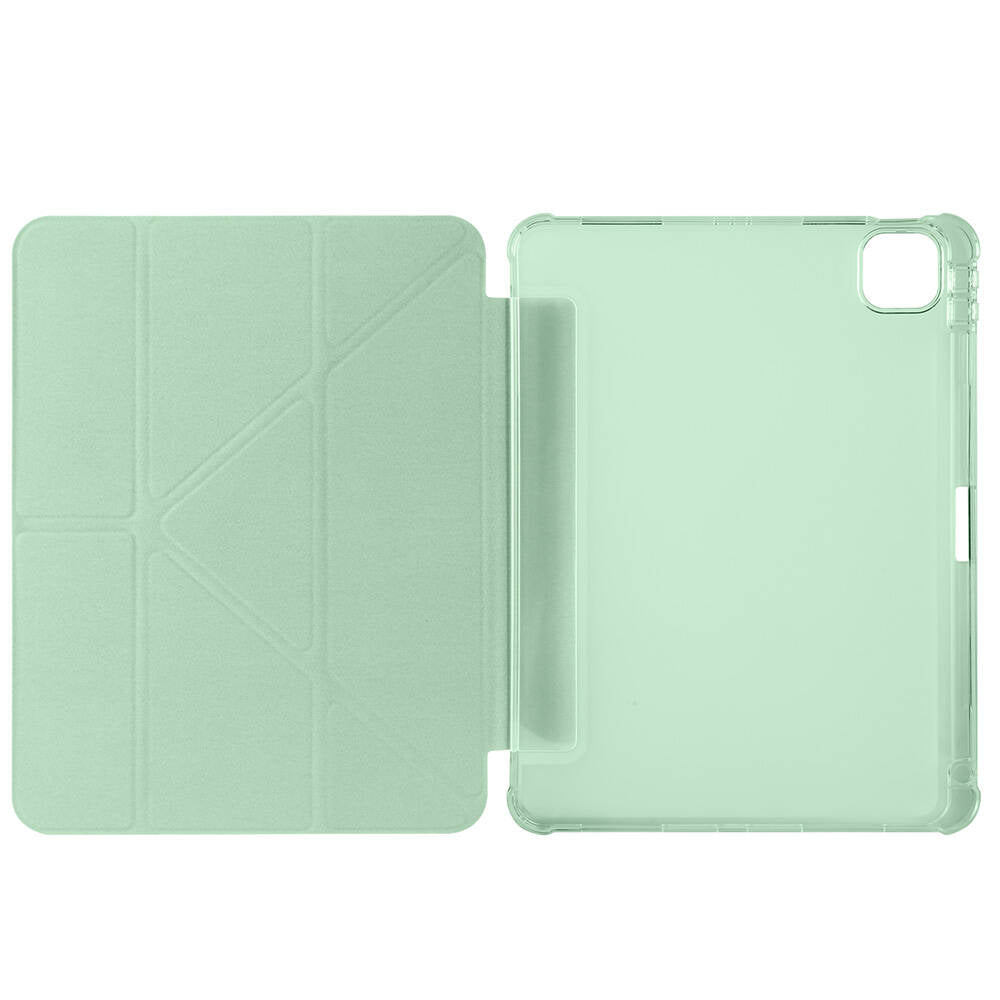 Apple iPad Air 11 2024 Kılıf Tri Folding Kalem Bölmeli Standlı Kılıf Rose Gold