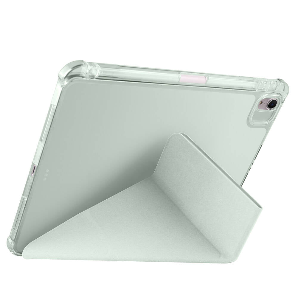 Apple iPad Air 11 2024 Kılıf Tri Folding Kalem Bölmeli Standlı Kılıf Gold
