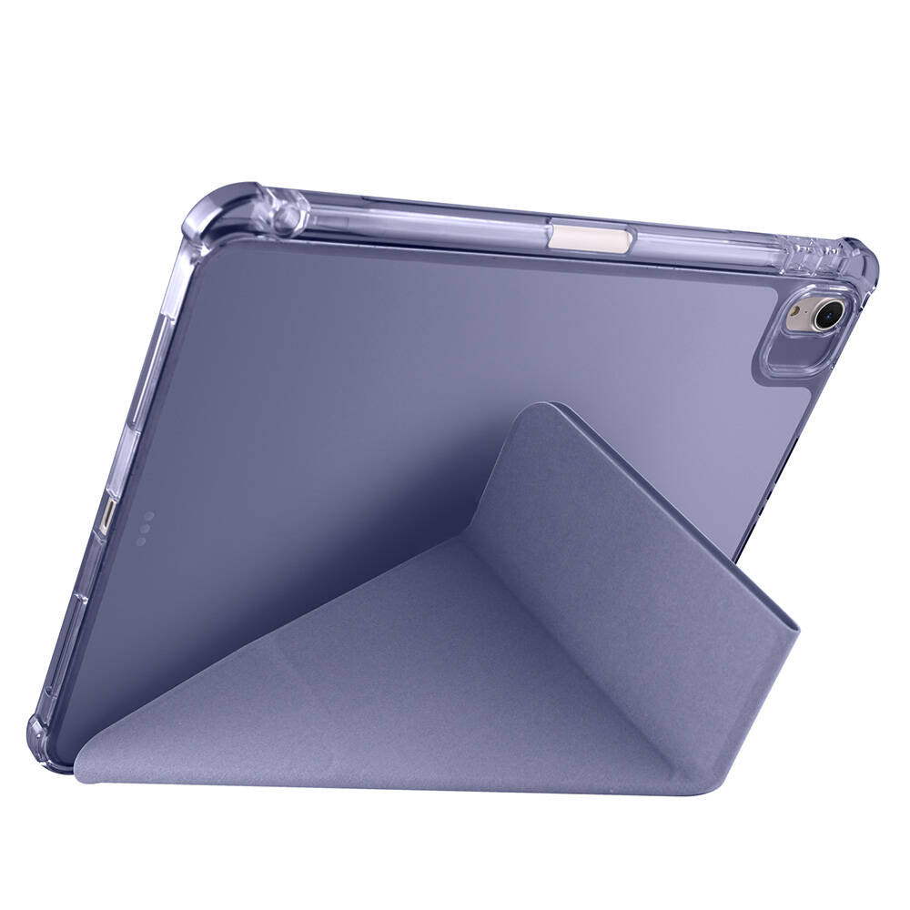 Apple iPad Air 11 2024 Kılıf Tri Folding Kalem Bölmeli Standlı Kılıf Gold