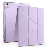 Apple iPad Air 11 2024 Kılıf Tri Folding Kalem Bölmeli Standlı Kılıf Lila