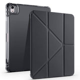 Apple iPad Air 11 2024 Kılıf  Tri Folding Kalem Bölmeli Standlı Kılıf Siyah