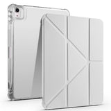 Apple iPad Air 11 2024 Kılıf Tri Folding Kalem Bölmeli Standlı Kılıf Gri