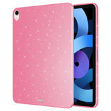 Apple iPad Air 11 2024 Simli Parlak Görünümlü Tablet Koton Kılıf Pembe Koyu