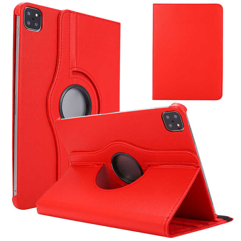 Apple iPad Air 11 2024 Dönebilen Standlı Kılıf Kırmızı