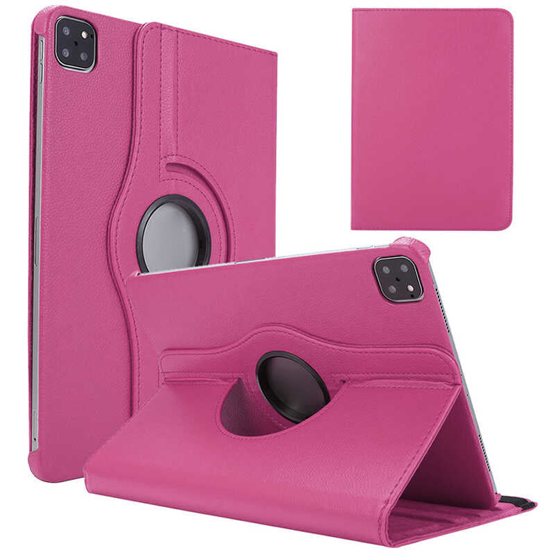 Apple iPad Air 11 2024 Dönebilen Standlı Kılıf Pembe