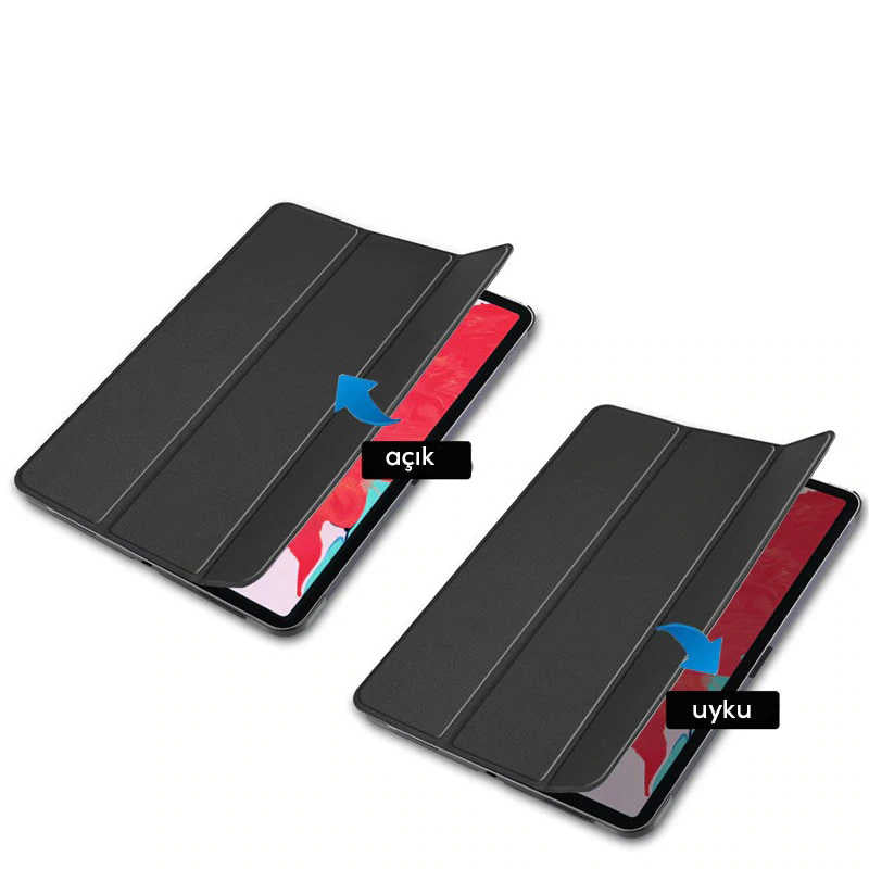 Apple iPad Air 11 2024 Smart Cover Standlı 1-1 Kılıf Mavi