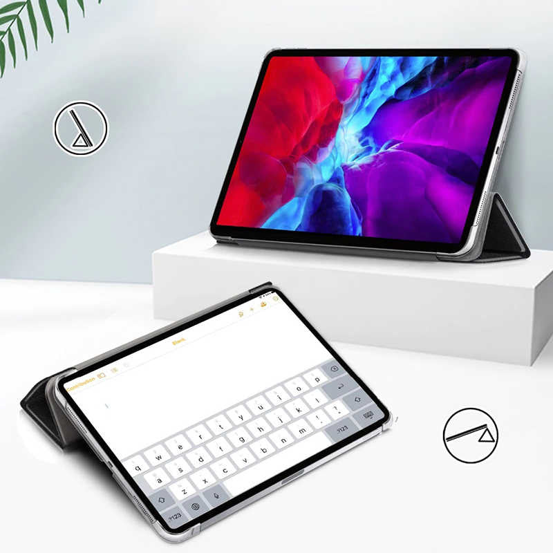 Apple iPad Air 11 2024 Smart Cover Standlı 1-1 Kılıf Mavi
