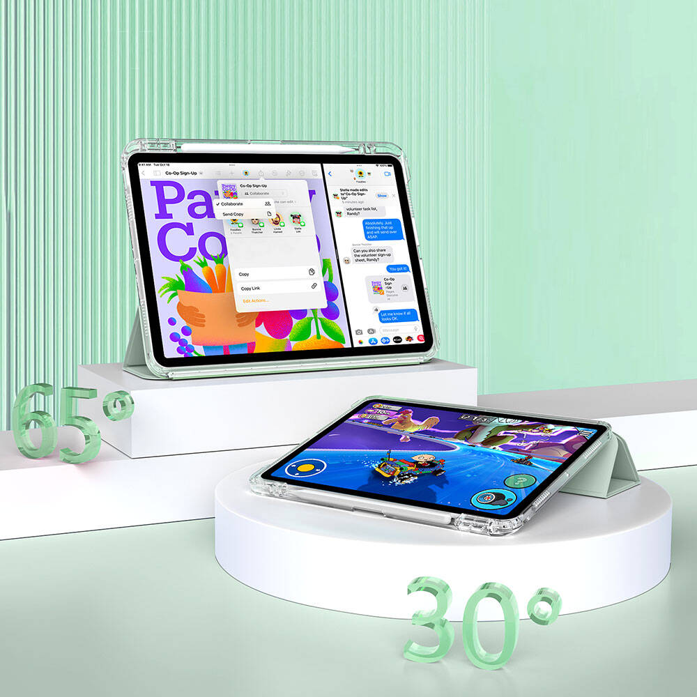 Apple iPad Air 11 2025 M3 Kılıf Magnetik Ayrılabilen Airbagli Zore Sliding Tablet Kılıfı Mor