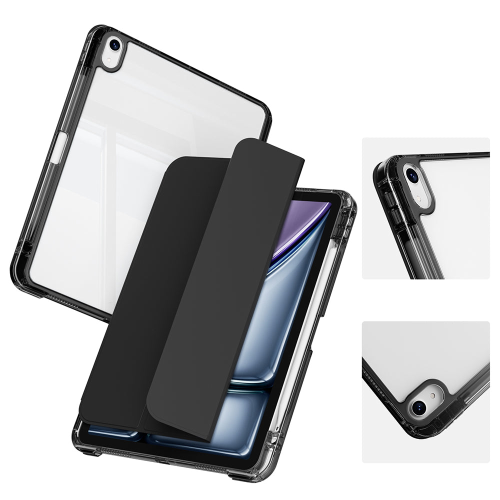 Apple iPad Air 11 2025 M3 Kılıf Magnetik Ayrılabilen Airbagli Zore Sliding Tablet Kılıfı Mor