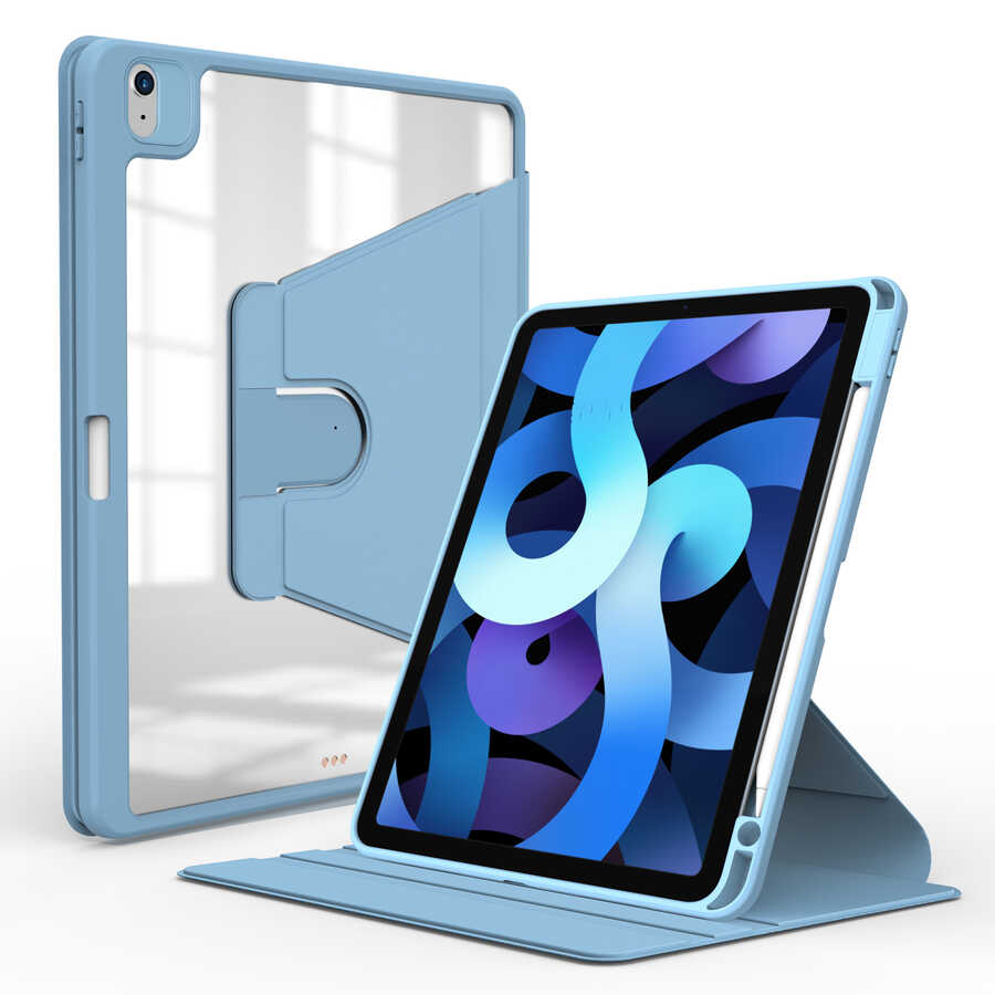Apple iPad Air 11 2025 M3 Kılıf Nayn Dönebilen Standlı Kılıf Mavi Açık
