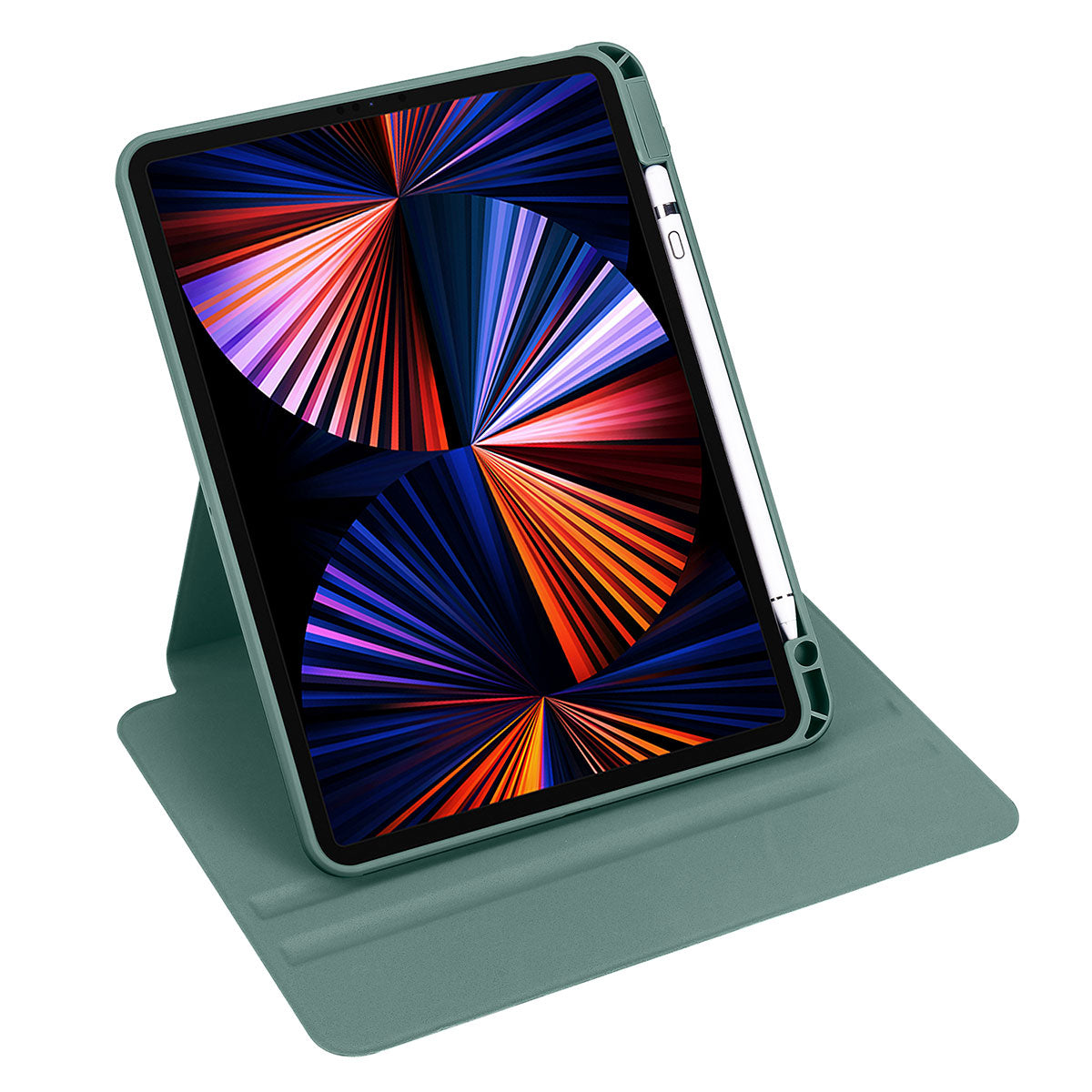 Apple iPad Air 11 2025 M3 Kılıf Termik Kalem Bölmeli Dönebilen Standlı Kılıf Mavi