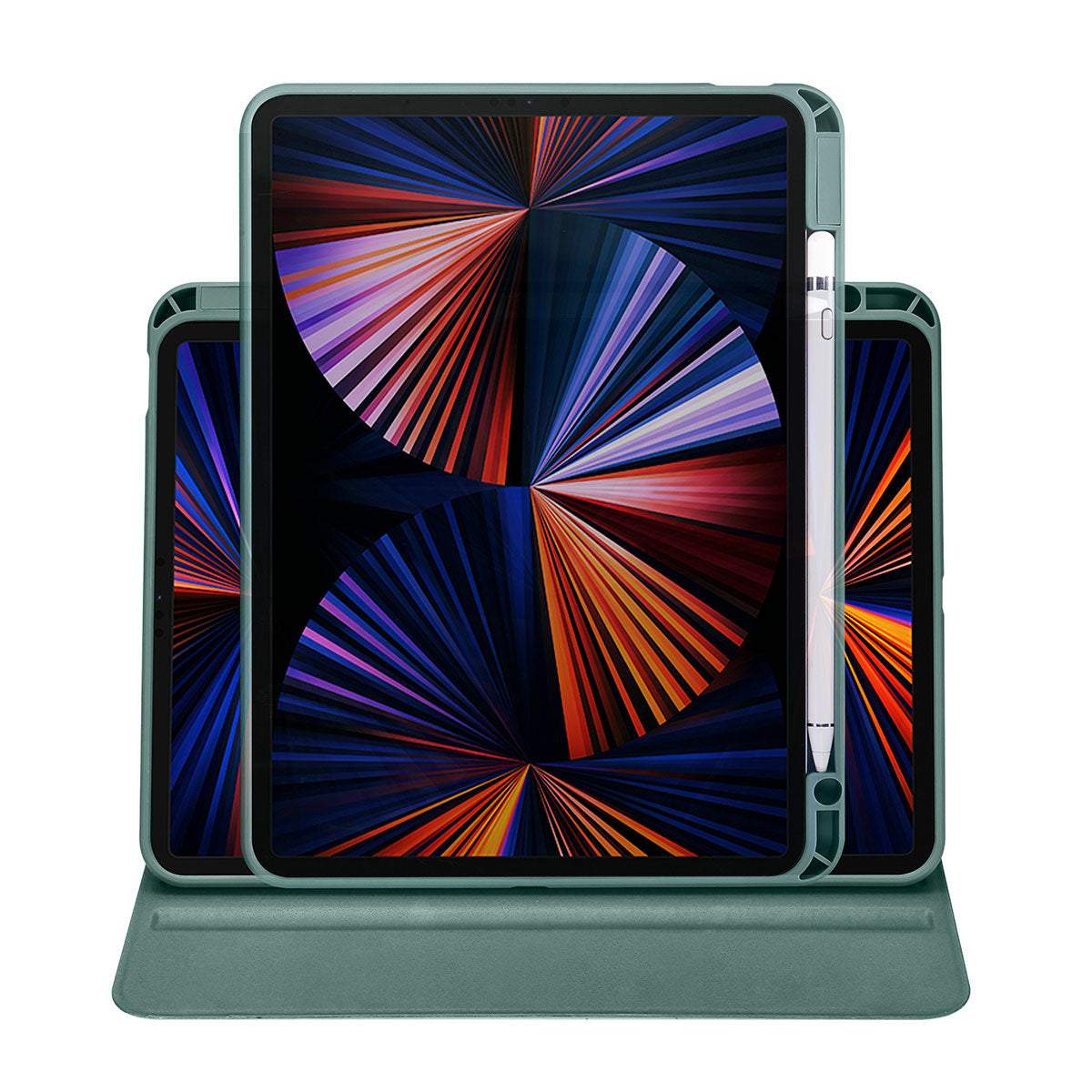 Apple iPad Air 11 2025 M3 Kılıf Termik Kalem Bölmeli Dönebilen Standlı Kılıf Mavi