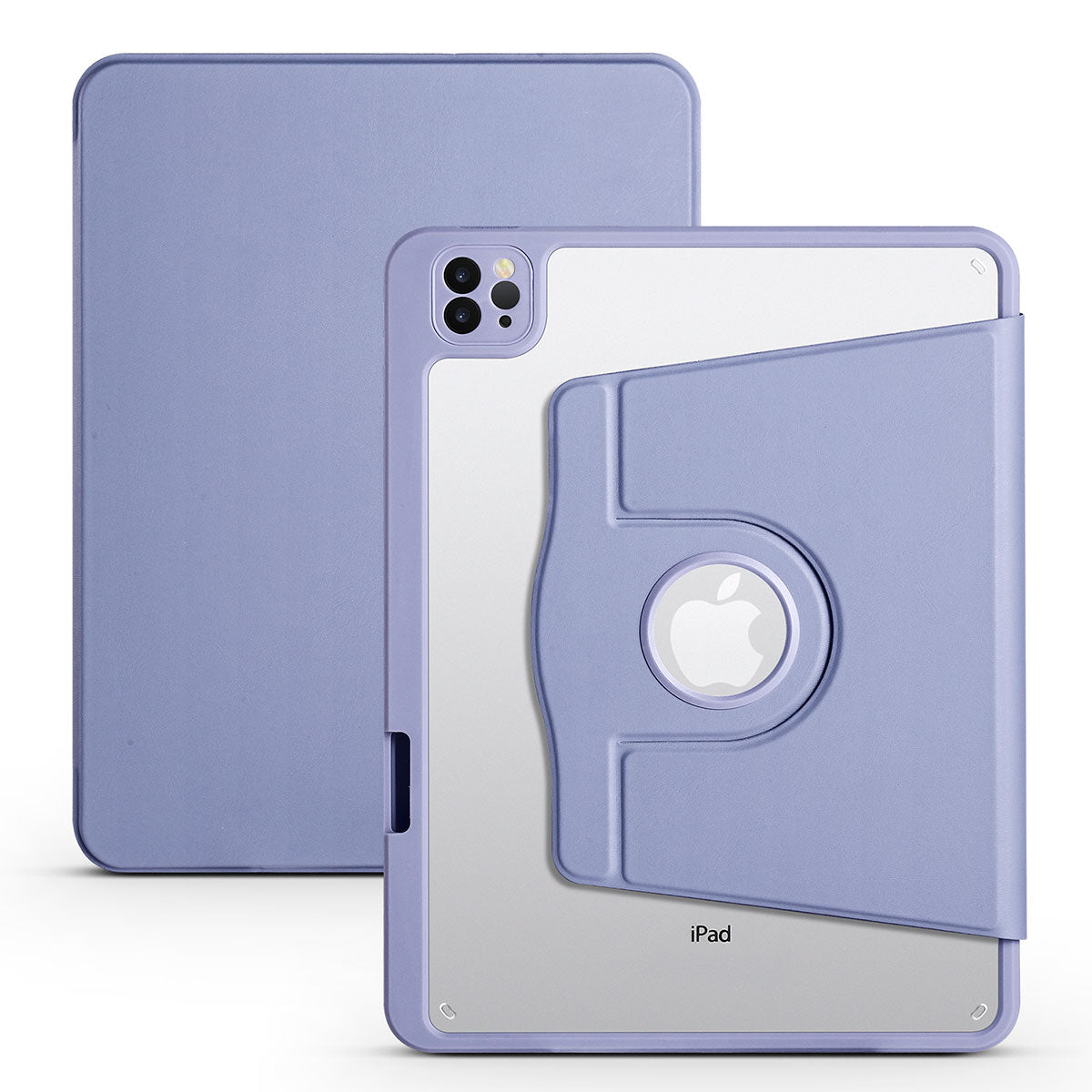 Apple iPad Air 11 2025 M3 Kılıf Termik Kalem Bölmeli Dönebilen Standlı Kılıf Lavendery Gray