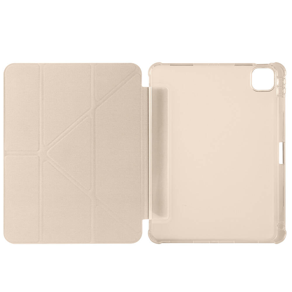 Apple iPad Air 11 2025 M3 Kılıf Zore Tri Folding Kalem Bölmeli Standlı Kılıf Gold