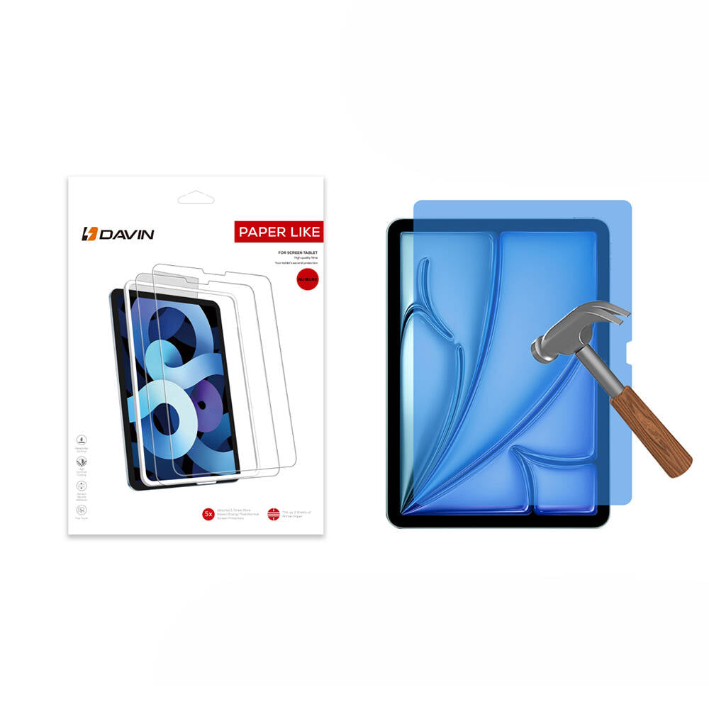 Apple iPad Air 13 2024 Kağıt Hisli Mat Davin Paper Like Ekran Koruyucu Şeffaf
