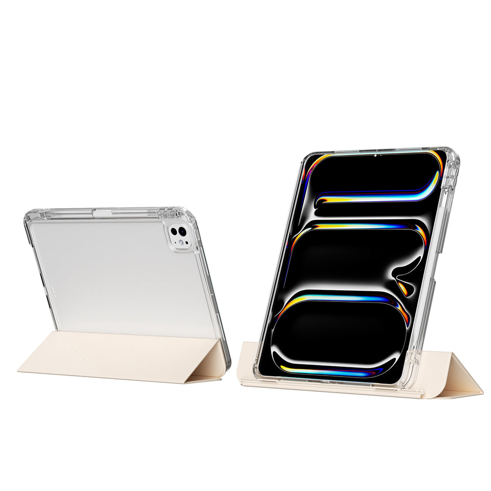 Apple iPad Air 13 2024 Kılıf Magnetik Ayrılabilen Airbagli Zore Sliding Tablet Kılıfı Gold