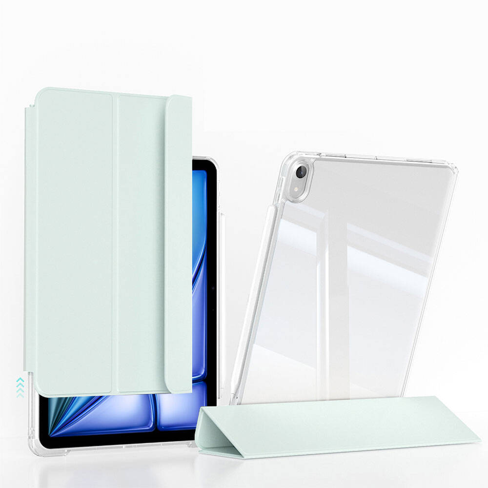 Apple iPad Air 13 2025 M3 Kılıf Magnetik Ayrılabilen Airbagli Zore Sliding Tablet Kılıfı Mavi Açık