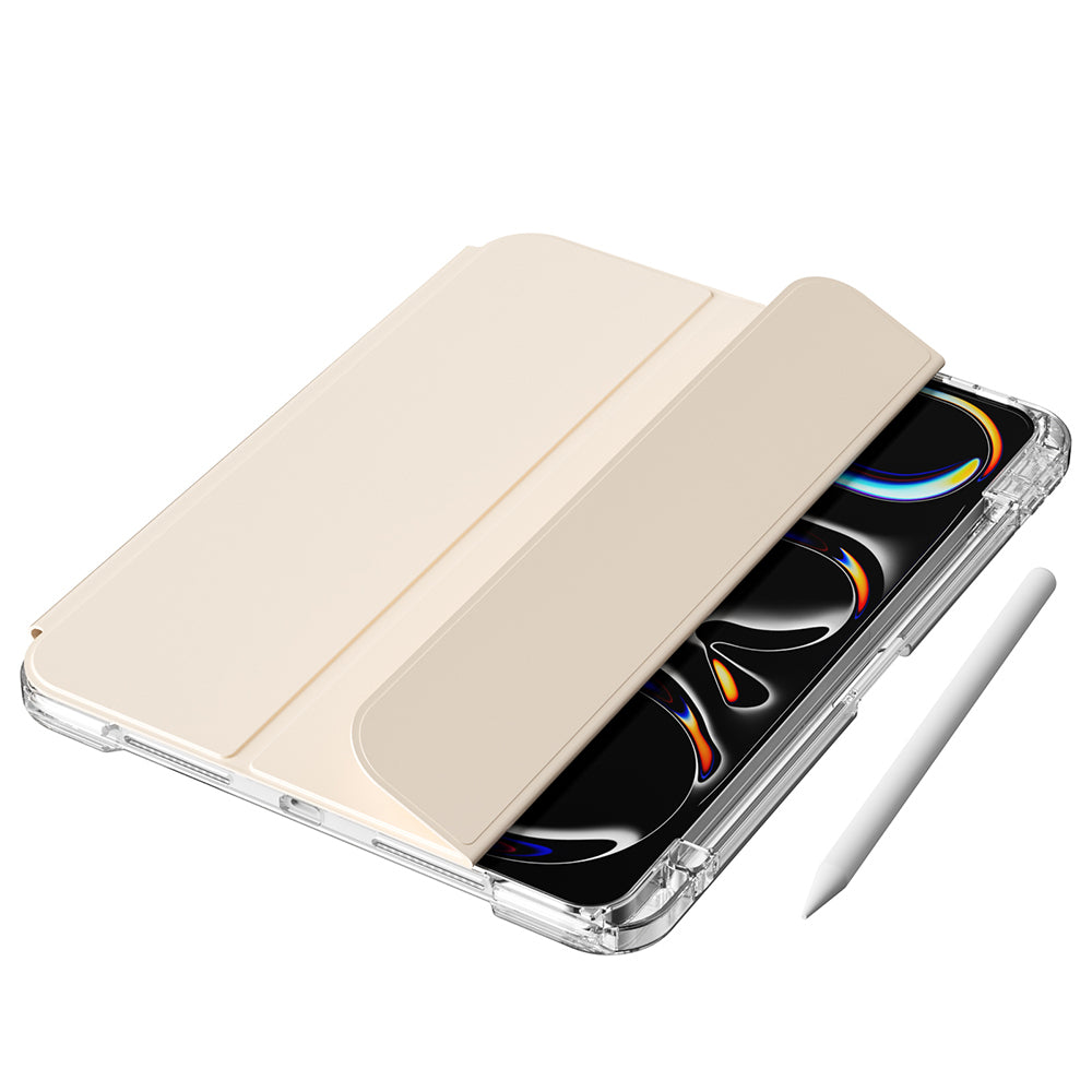 Apple iPad Air 13 2025 M3 Kılıf Magnetik Ayrılabilen Airbagli Zore Sliding Tablet Kılıfı Gold