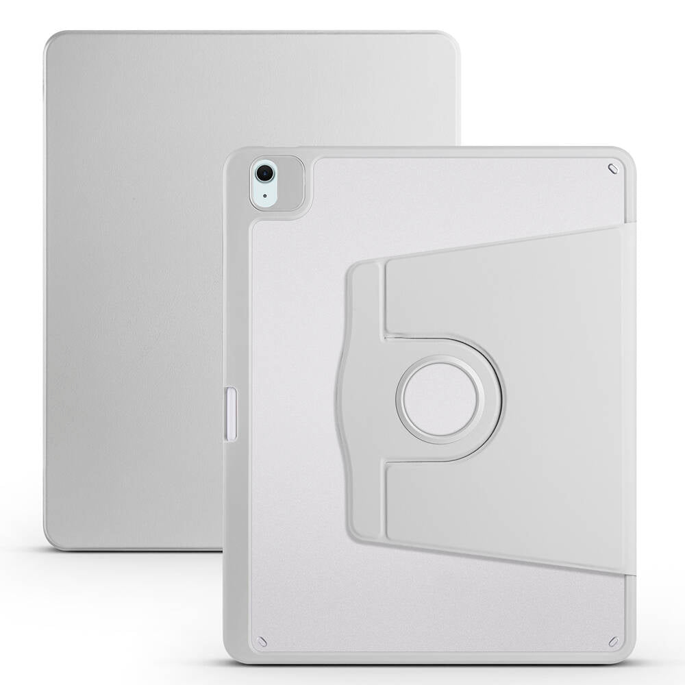 Apple iPad Air 13 2025 M3 Kılıf Zore Termik Kalem Bölmeli Dönebilen Standlı Kılıf Gri