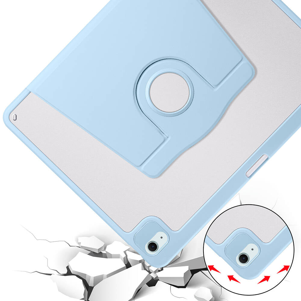 Apple iPad Air 13 2025 M3 Kılıf Zore Termik Kalem Bölmeli Dönebilen Standlı Kılıf Koyu Yeşil