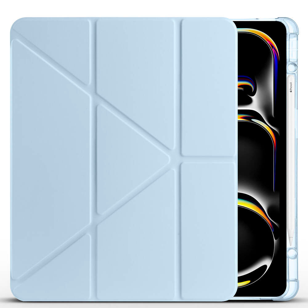 Apple iPad Air 13 2025 M3 Kılıf Zore Tri Folding Kalem Bölmeli Standlı Kılıf Mürdüm