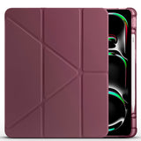 Apple iPad Air 13 2025 M3 Kılıf Zore Tri Folding Kalem Bölmeli Standlı Kılıf Mürdüm