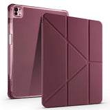 Apple iPad Air 13 2025 M3 Kılıf Zore Tri Folding Kalem Bölmeli Standlı Kılıf Mürdüm