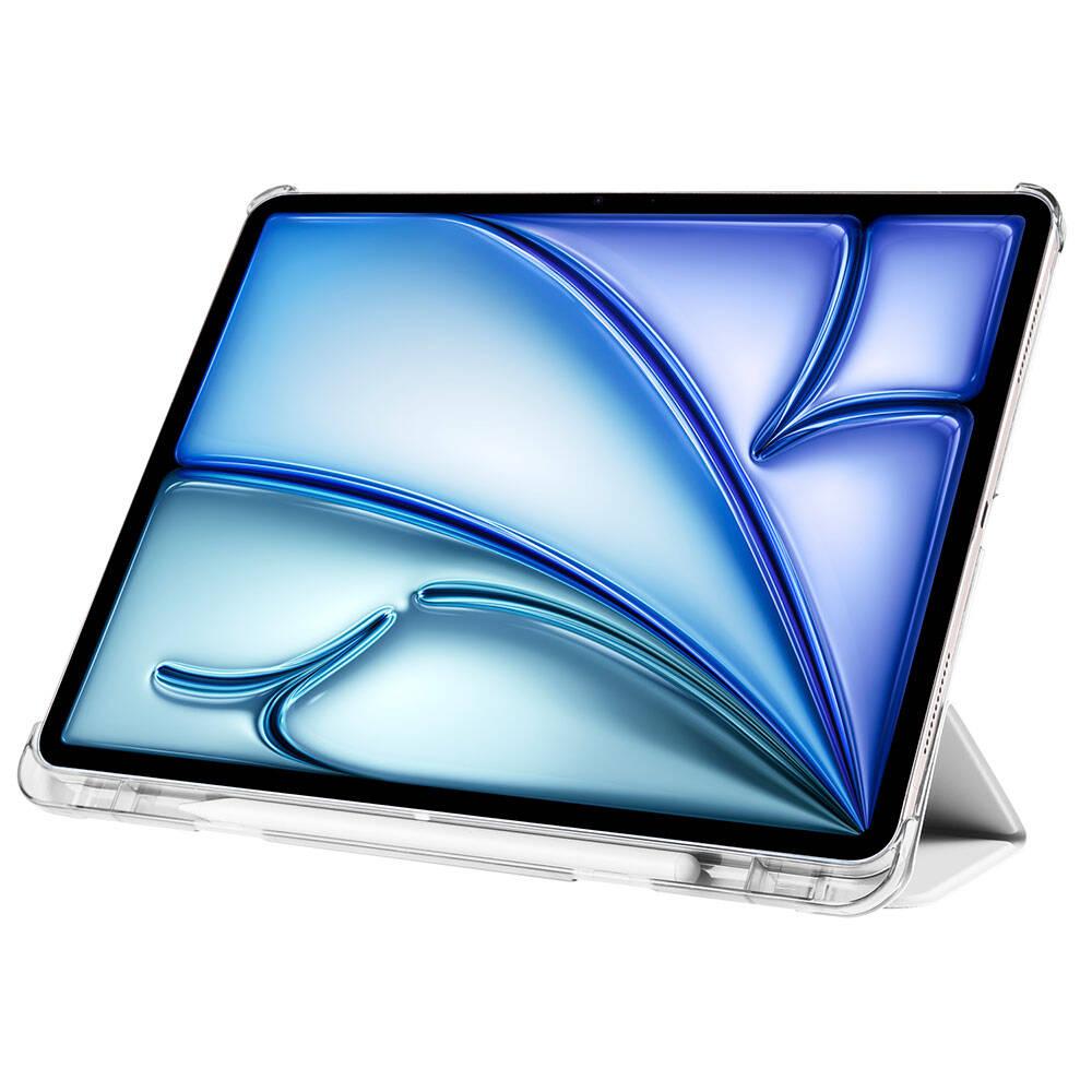 Apple iPad Air 13 2025 M3 Zore Smart Cover Kalem Bölmeli Standlı 1-1 Kılıf Mavi