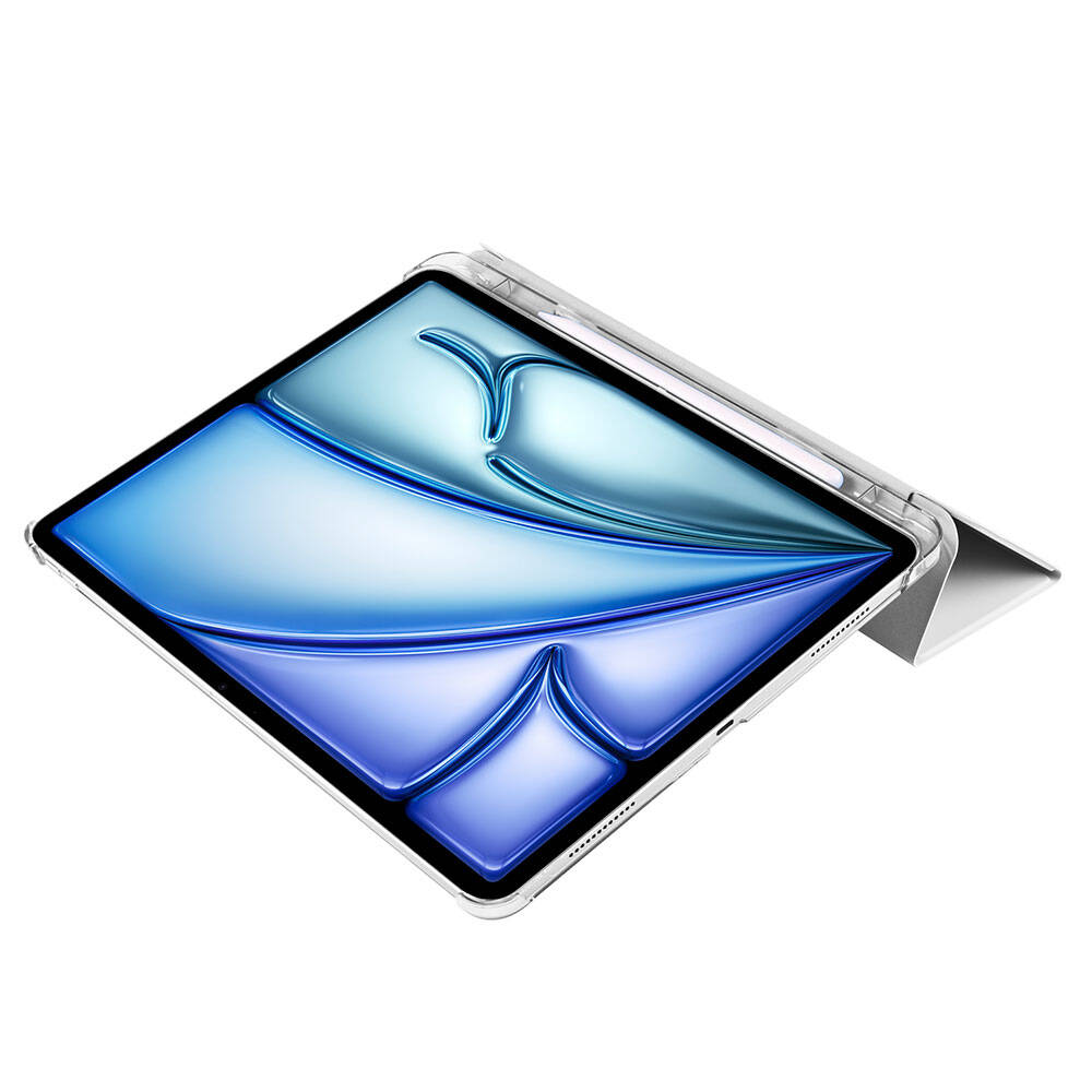 Apple iPad Air 13 2025 M3 Zore Smart Cover Kalem Bölmeli Standlı 1-1 Kılıf Lila